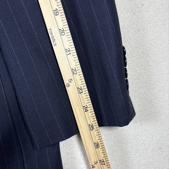 BROOKS BROTHERS 346 Men's Navy Blue Pin Striped Sport Coat Blazer Jacket Sz 46R - Picture 8 of 11